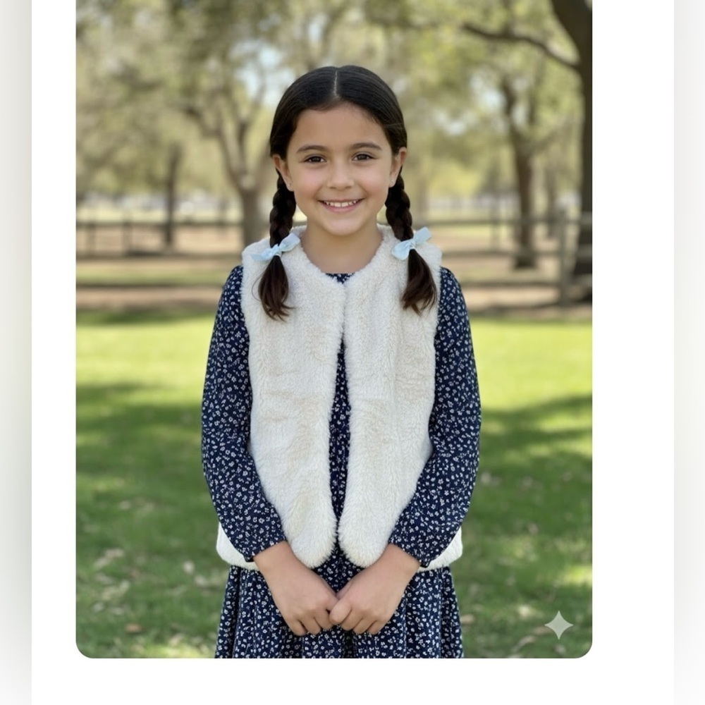 Beautees Cream Faux Fur Vest Cozy and Luxurious